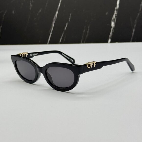 NEW OFF-WHITE OERI13D SPARKS 1007 SUNGLASSES WOMEN ROUND BLACK EYEWEAR main image 7